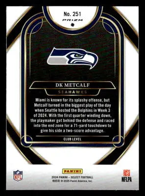 2024 Panini Select #251 DK Metcalf Silver Prizm