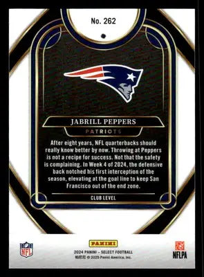 2024 Panini Select #262 Jabrill Peppers - Football Card Single