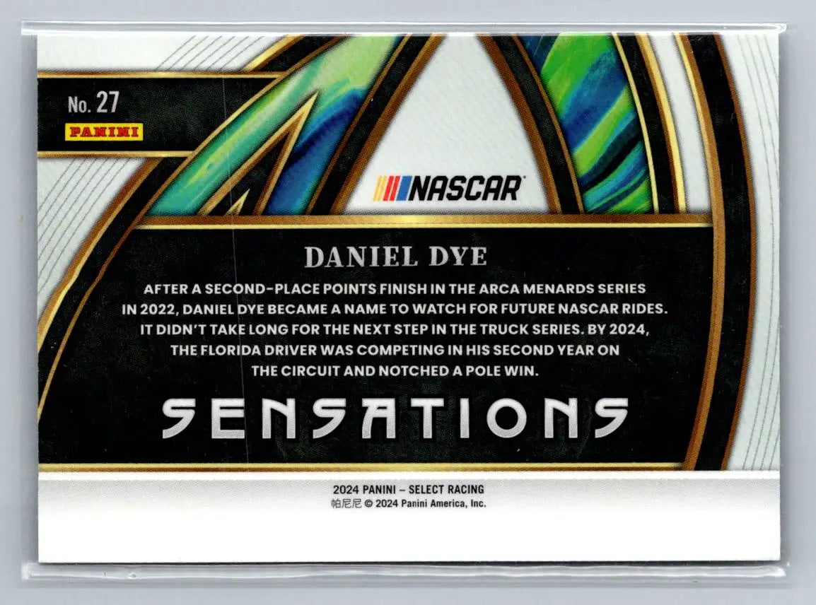 2024 Panini Select #27 Daniel Dye Sensations McAnally-Hilgemann Racing - Racing Card Single