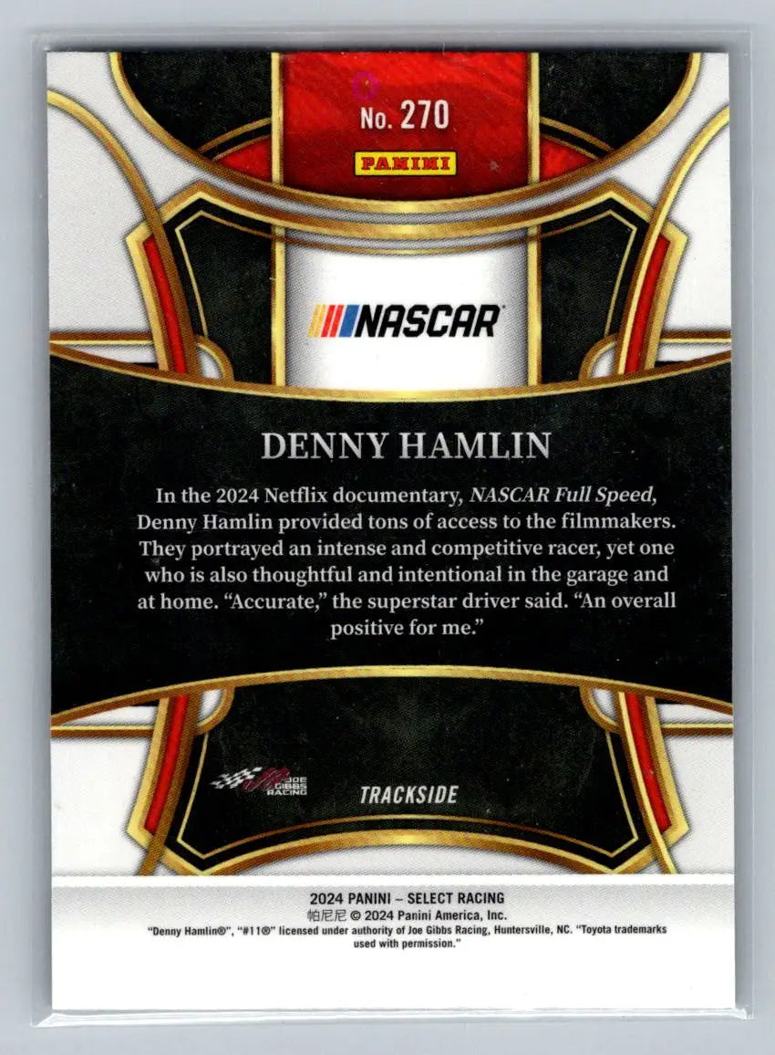 2024 Panini Select #270 Denny Hamlin Joe Gibbs Racing - Racing Card Single