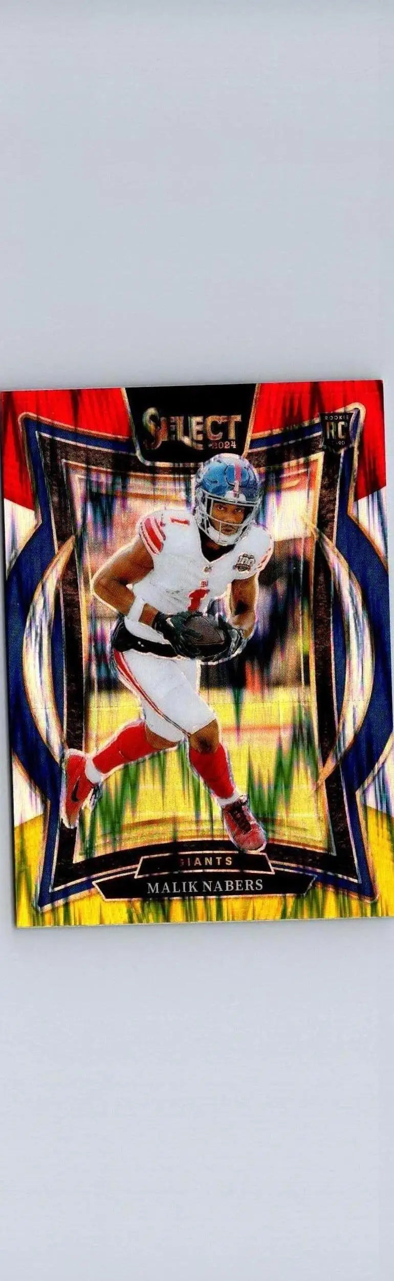 2024 Panini Select #29 Malik Nabers Silver Prizm Red and Yellow Prizm Shock - Football Card Single