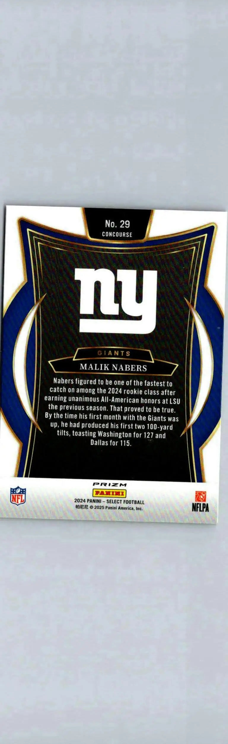 2024 Panini Select #29 Malik Nabers Silver Prizm Red and Yellow Prizm Shock - Football Card Single
