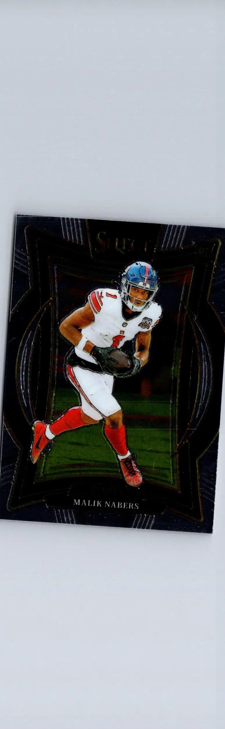 Football player trading card showing Malik Nabers from 2024 Panini Select collection
