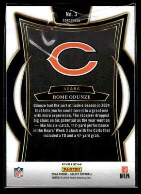 2024 Panini Select #3 Rome Odunze Silver Prizm - Football Card Single