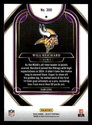 2024 Panini Select #300 Will Reichard Minnesota Vikings - Football Card Single