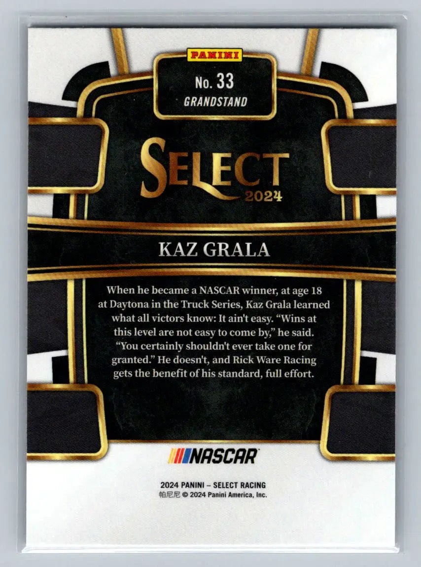 2024 Panini Select #33 Kaz Grala Rick Ware Racing - Racing Card Single