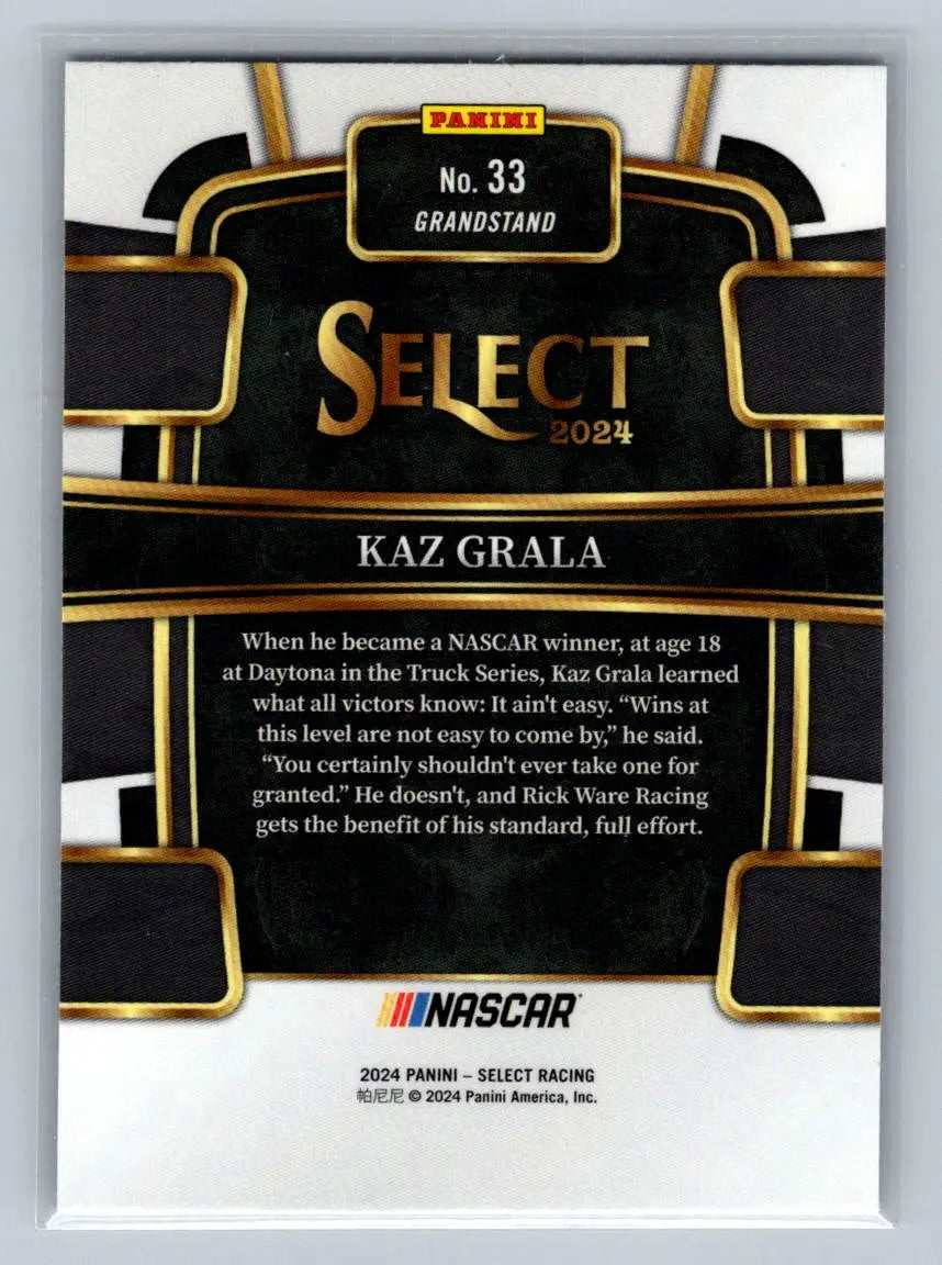 2024 Panini Select #33 Kaz Grala Rick Ware Racing - Racing Card Single