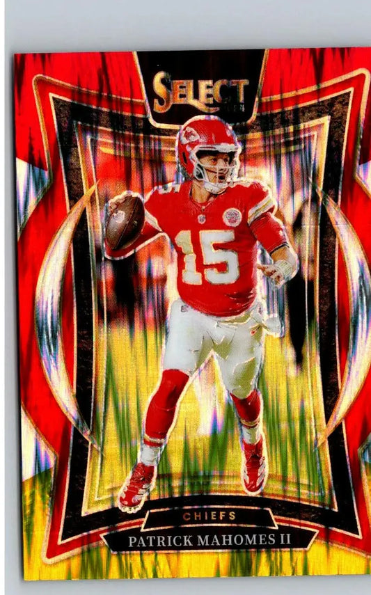 2024 Panini Select #33 Patrick Mahomes II Red & Yellow Prizm Shock - Football Card Single
