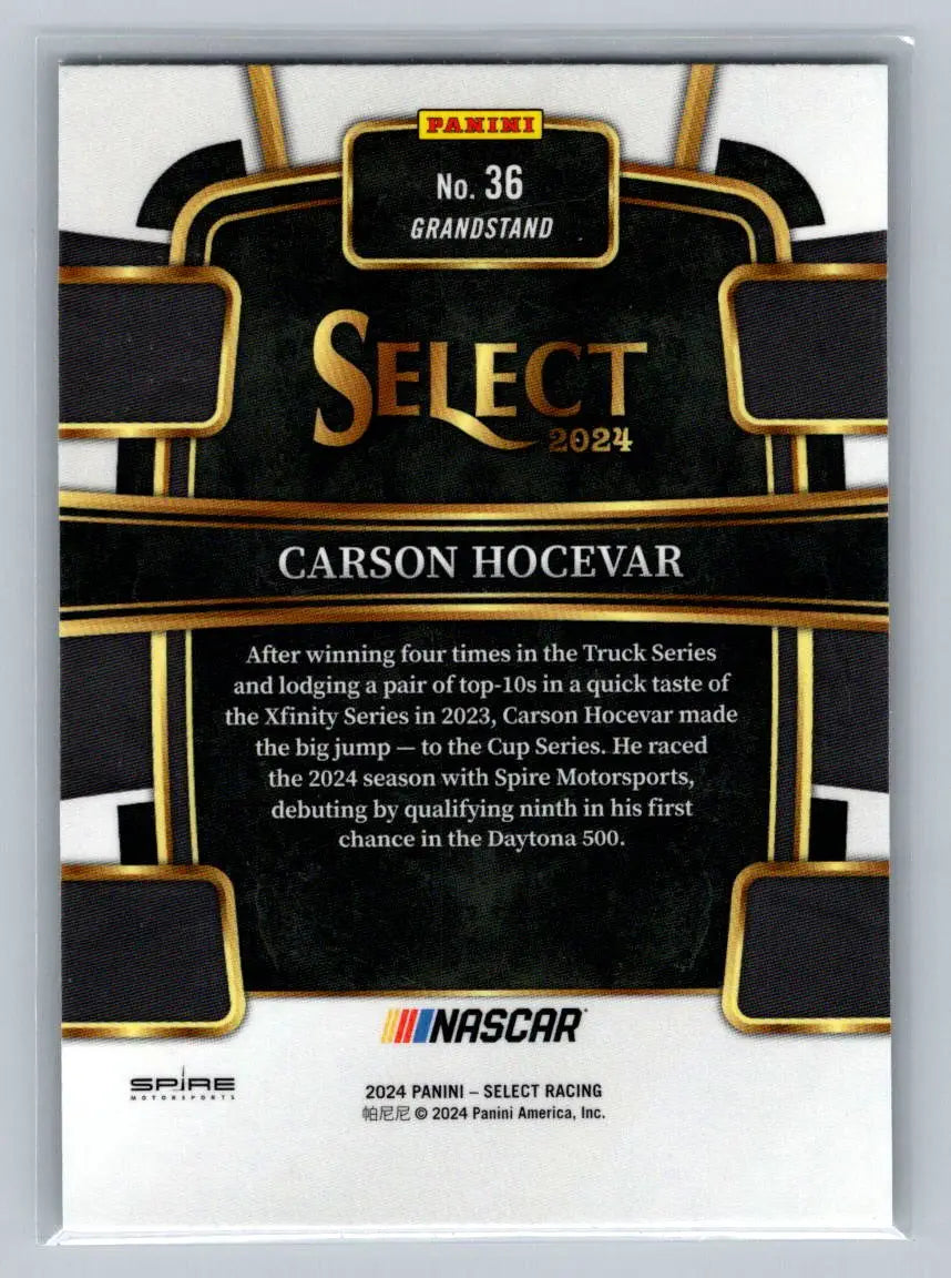 2024 Panini Select #36 Carson Hocevar Spire Motorsports - Racing Card Single