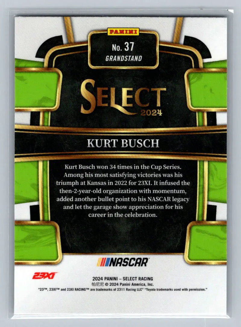 2024 Panini Select #37 Kurt Busch 23XI Racing - Racing Card Single