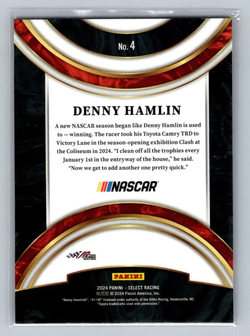 2024 Panini Select #4 Denny Hamlin American Pride Joe Gibbs Racing - Racing Card Single