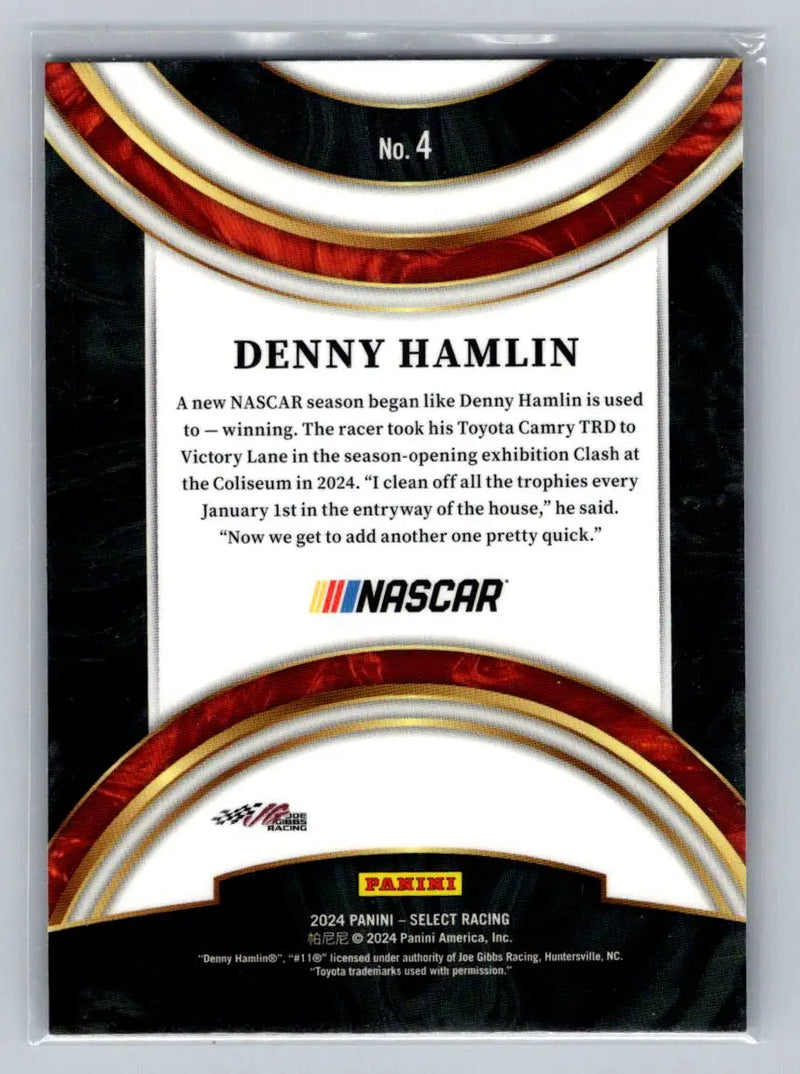 2024 Panini Select #4 Denny Hamlin American Pride Joe Gibbs Racing - Racing Card Single