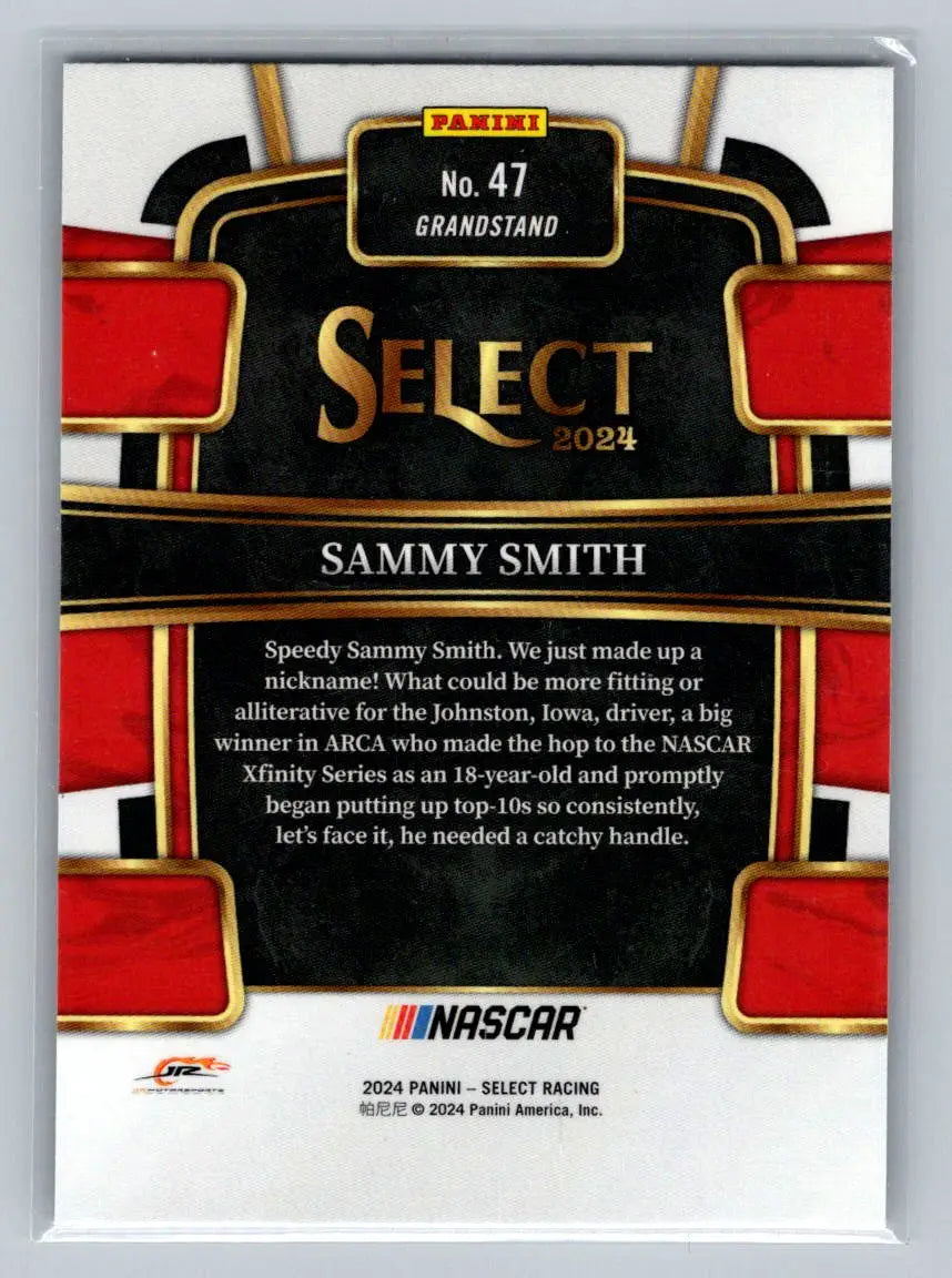 2024 Panini Select #47 Sammy Smith JR Motorsports - Racing Card Single