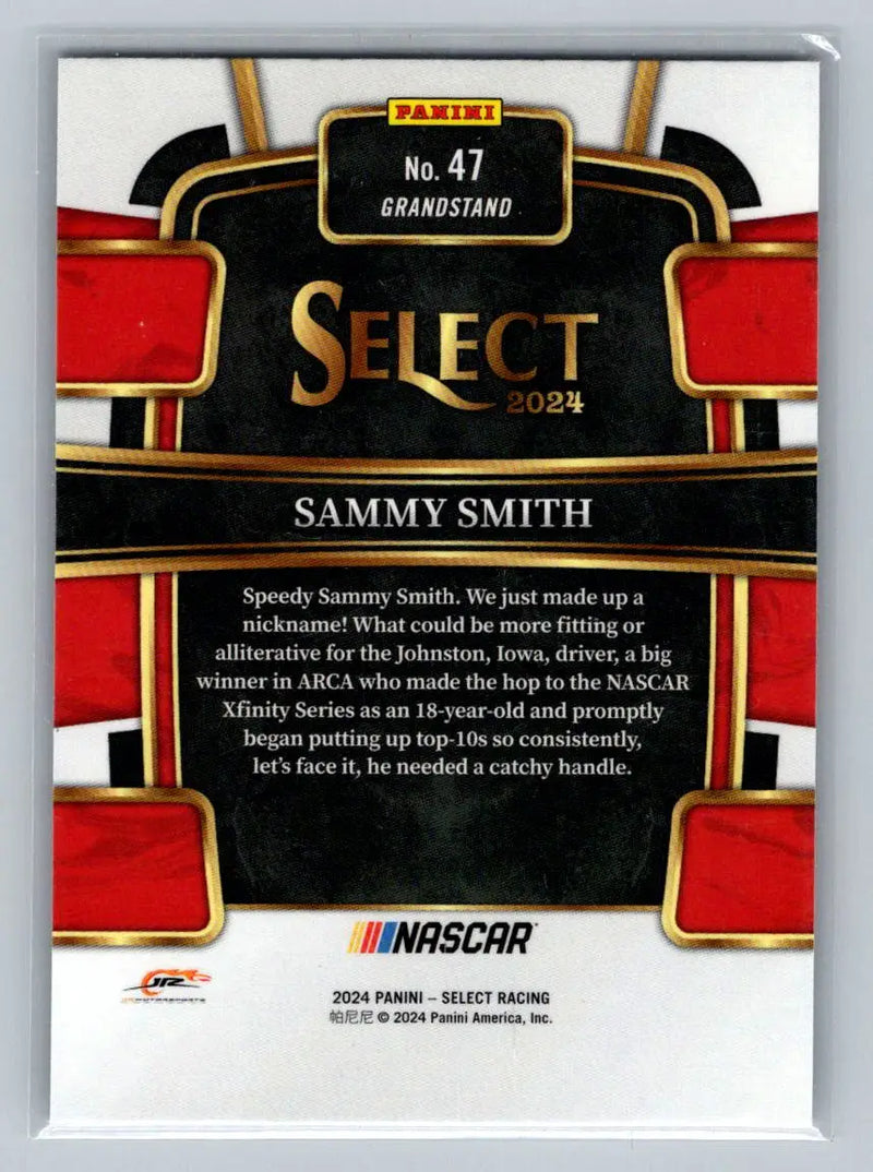 2024 Panini Select #47 Sammy Smith JR Motorsports - Racing Card Single