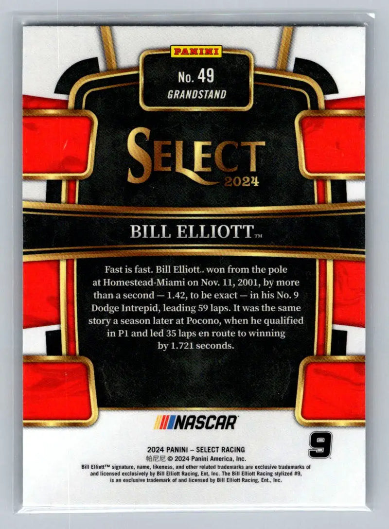2024 Panini Select #49 Bill Elliott Evernham Motorsports - Racing Card Single