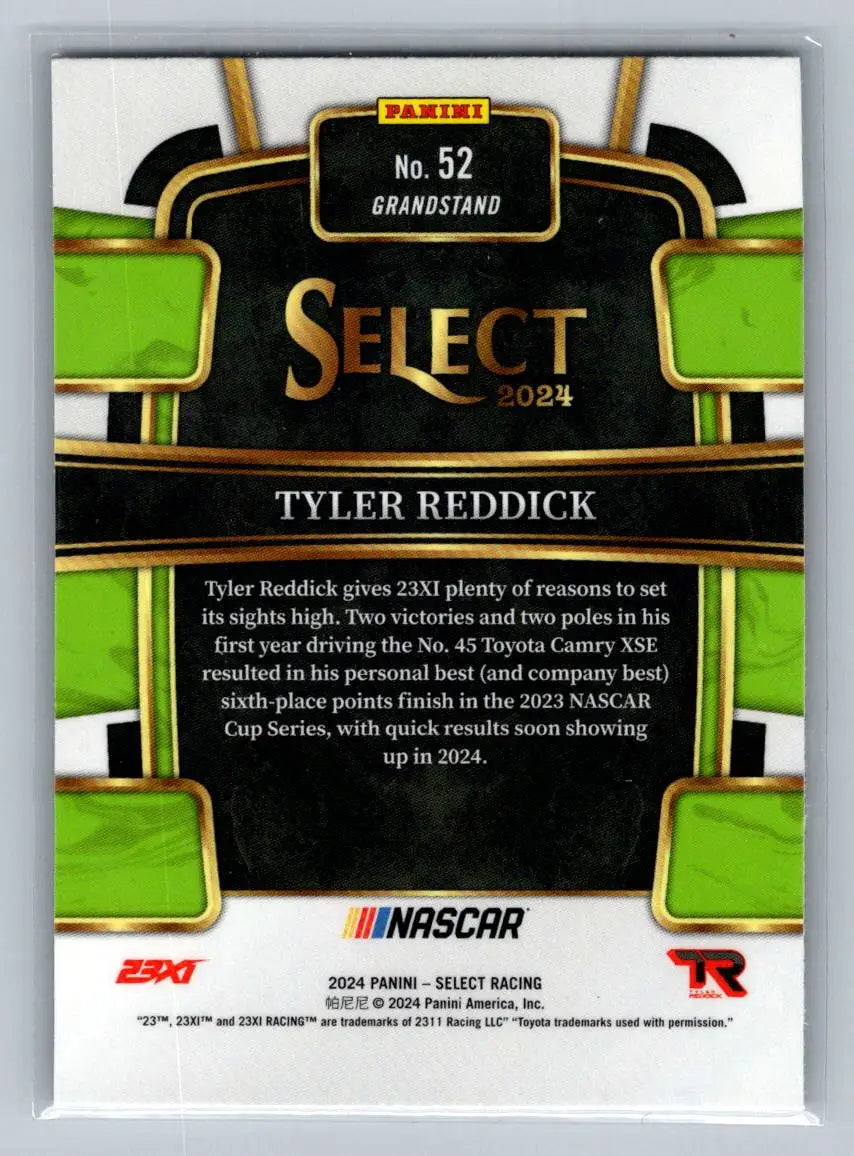 2024 Panini Select #52 Tyler Reddick 23XI Racing - Racing Card Single