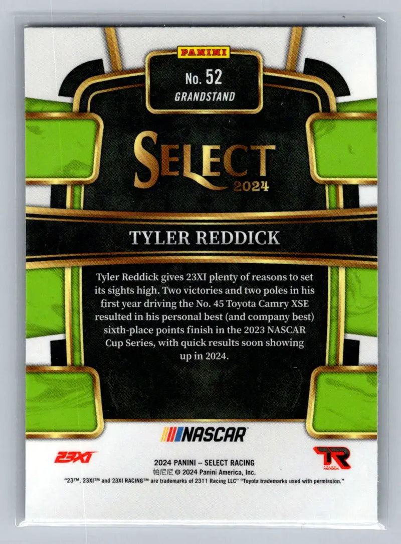 2024 Panini Select #52 Tyler Reddick 23XI Racing - Racing Card Single