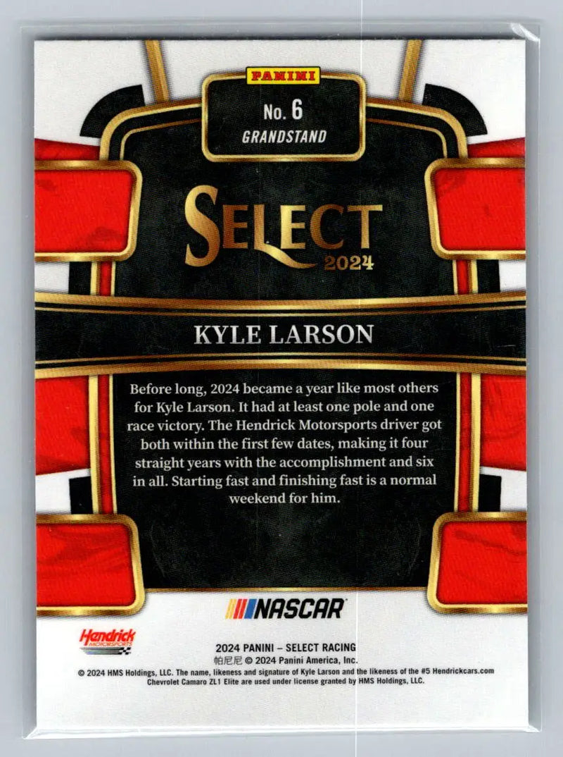 2024 Panini Select #6 Kyle Larson Hendrick Motorsports - Racing Card Single