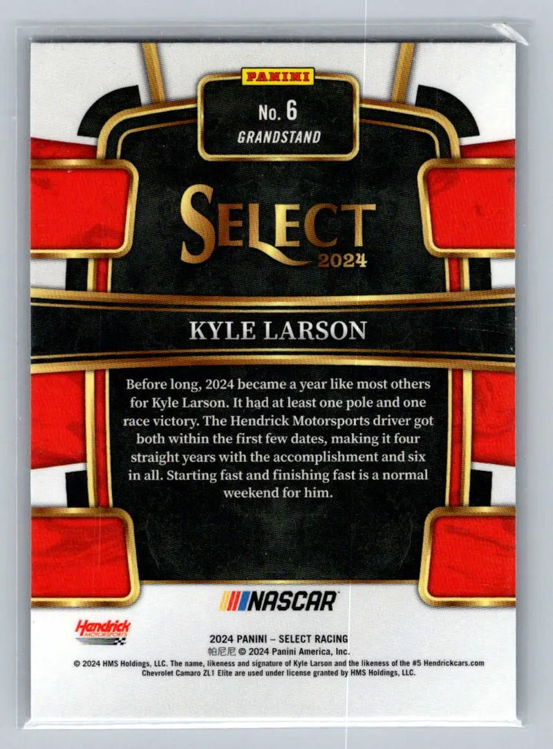 2024 Panini Select #6 Kyle Larson Hendrick Motorsports - Racing Card Single