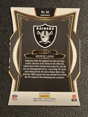 2024 Panini Select #60 Howie Long Silver Prizm Die Cut - Football Card Single