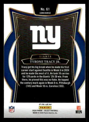 2024 Panini Select #61 Tyrone Tracy Jr. Silver Prizm - Football Card Single