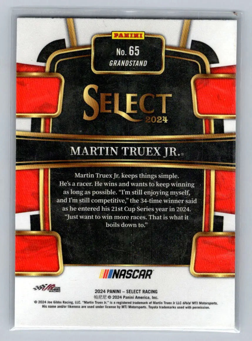 2024 Panini Select #65 Martin Truex Jr. Joe Gibbs Racing - Racing Card Single