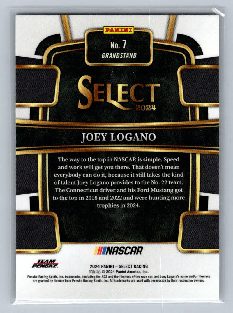 2024 Panini Select #7 Joey Logano Team Penske - Racing Card Single