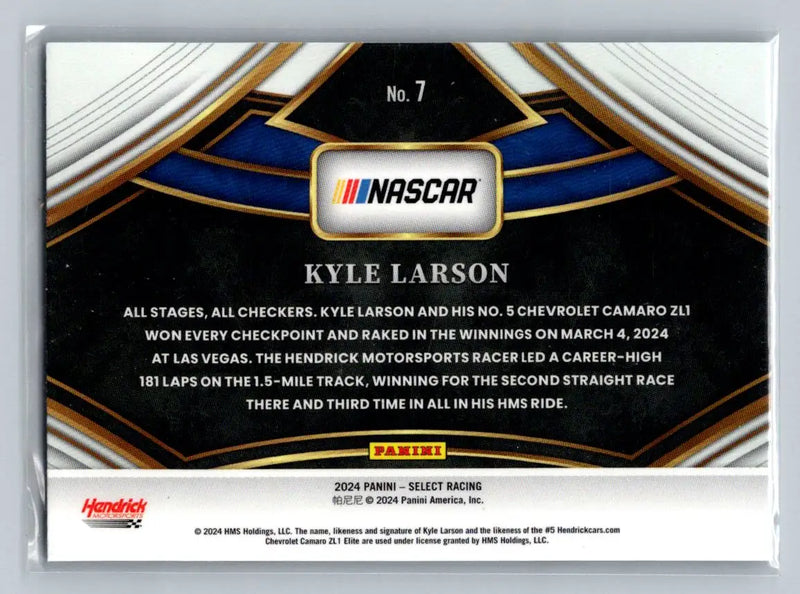 2024 Panini Select #7 Kyle Larson Sights Of Victory Hendrick Motorsports - Racing Card Single