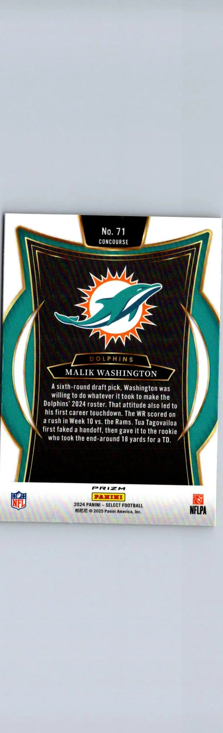 2024 Panini Select #71 Malik Washington Red & Yellow Prizm Shock - Football Card Single