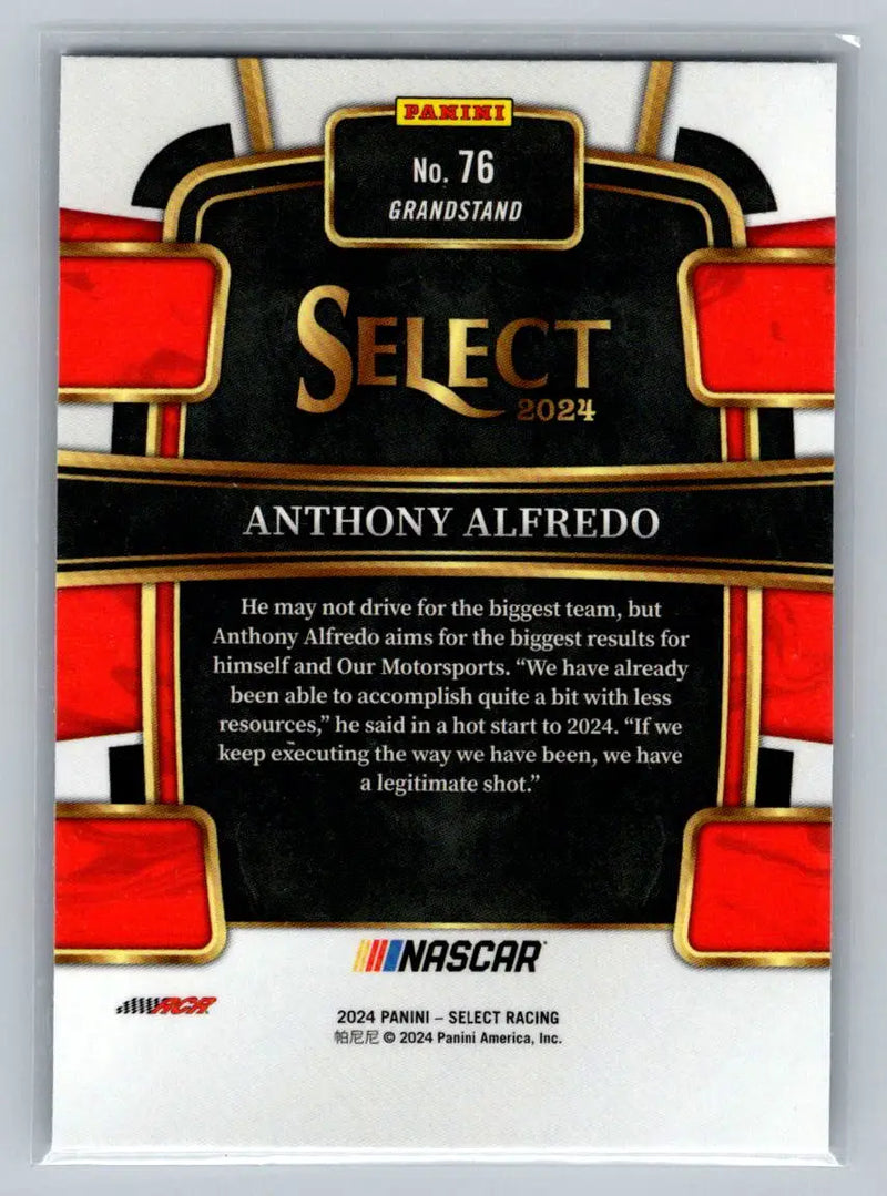 2024 Panini Select #76 Anthony Alfredo B.J. McLeod Motorsports - Racing Card Single