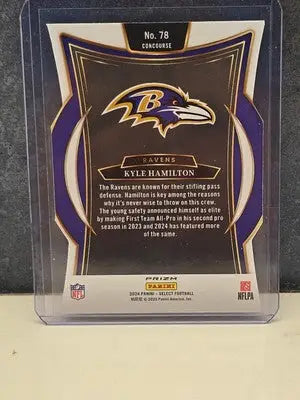 2024 Panini Select #78 Kyle Hamilton Silver Prizm Die-Cut - Football Card Single