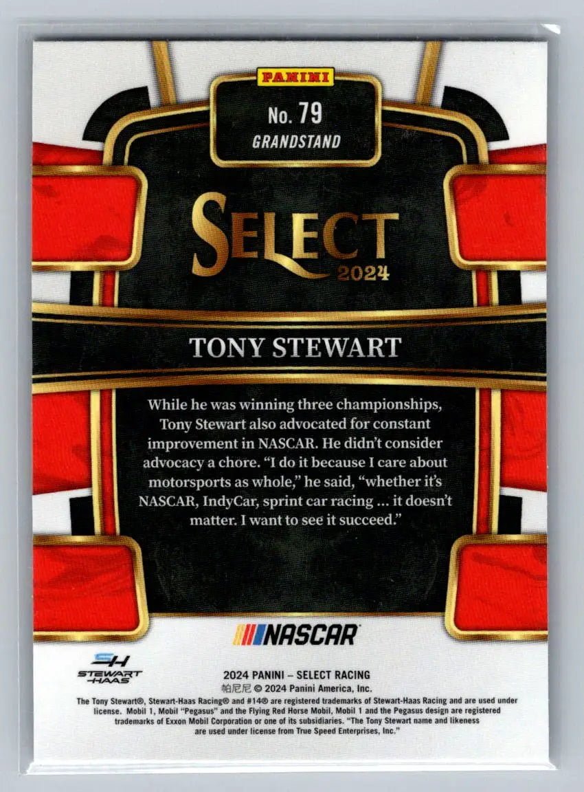 2024 Panini Select #79 Tony Stewart Stewart-Haas Racing - Racing Card Single