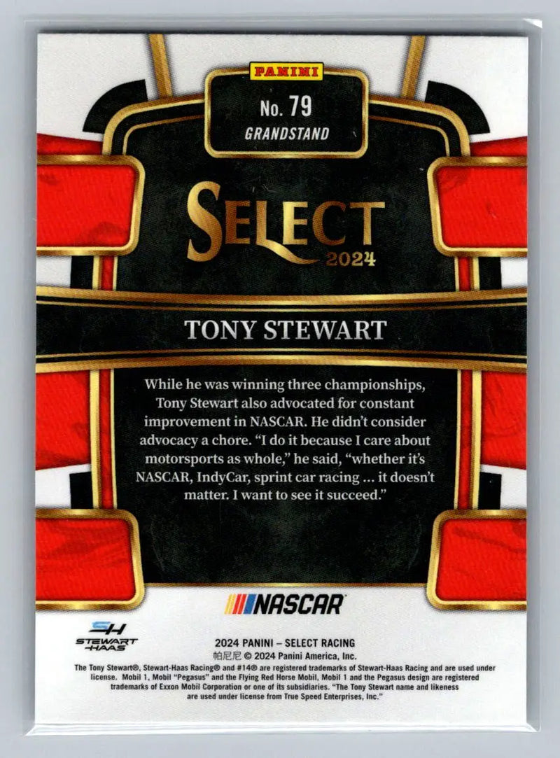 2024 Panini Select #79 Tony Stewart Stewart-Haas Racing - Racing Card Single