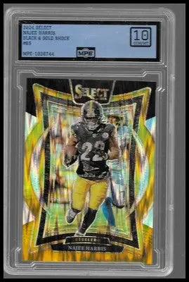 2024 Panini Select #85 Najee Harris Black & Gold Prizm Shock MPE 10 Gem Mint