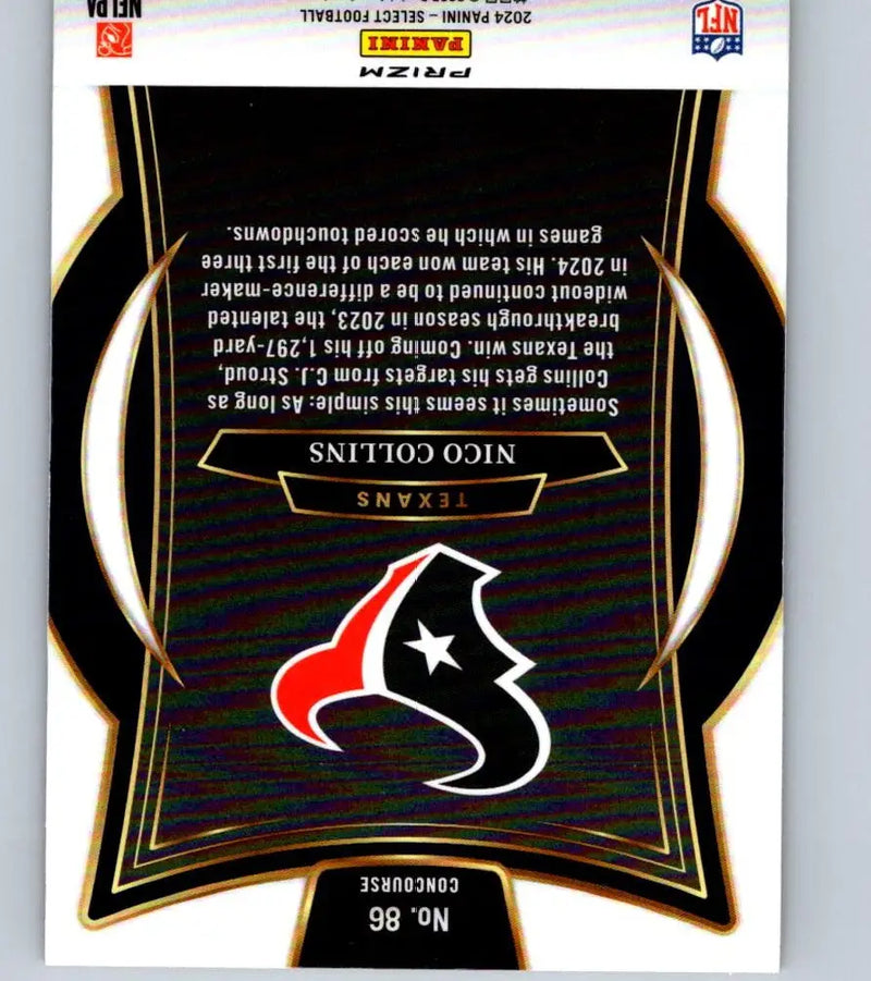 2024 Panini Select Nico Collins Red & Yellow Prizm Shock football trading card