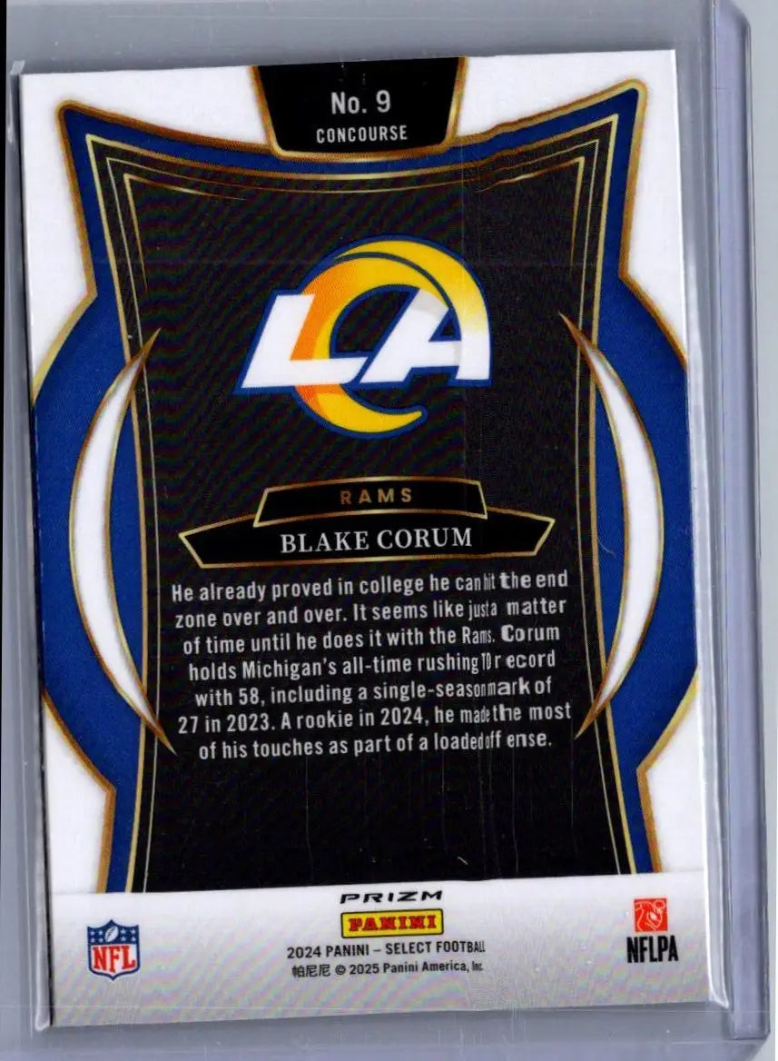 2024 Panini Select #9 Blake Corum Black & Red Prizm Shock - Football Card Single