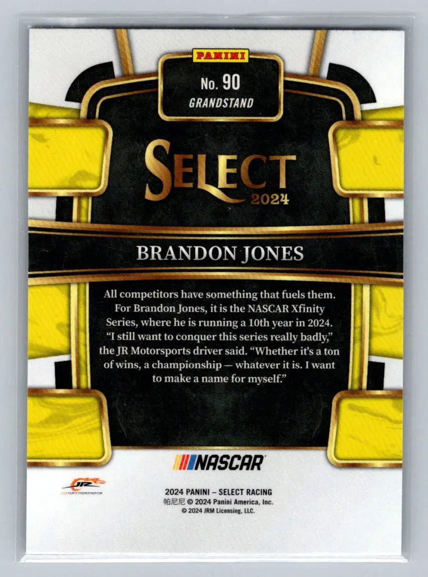 2024 Panini Select #90 Brandon Jones JR Motorsports - Racing Card Single