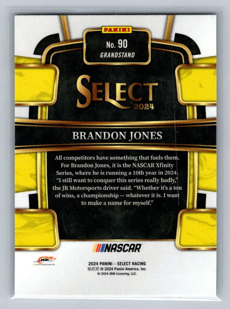 2024 Panini Select #90 Brandon Jones JR Motorsports - Racing Card Single