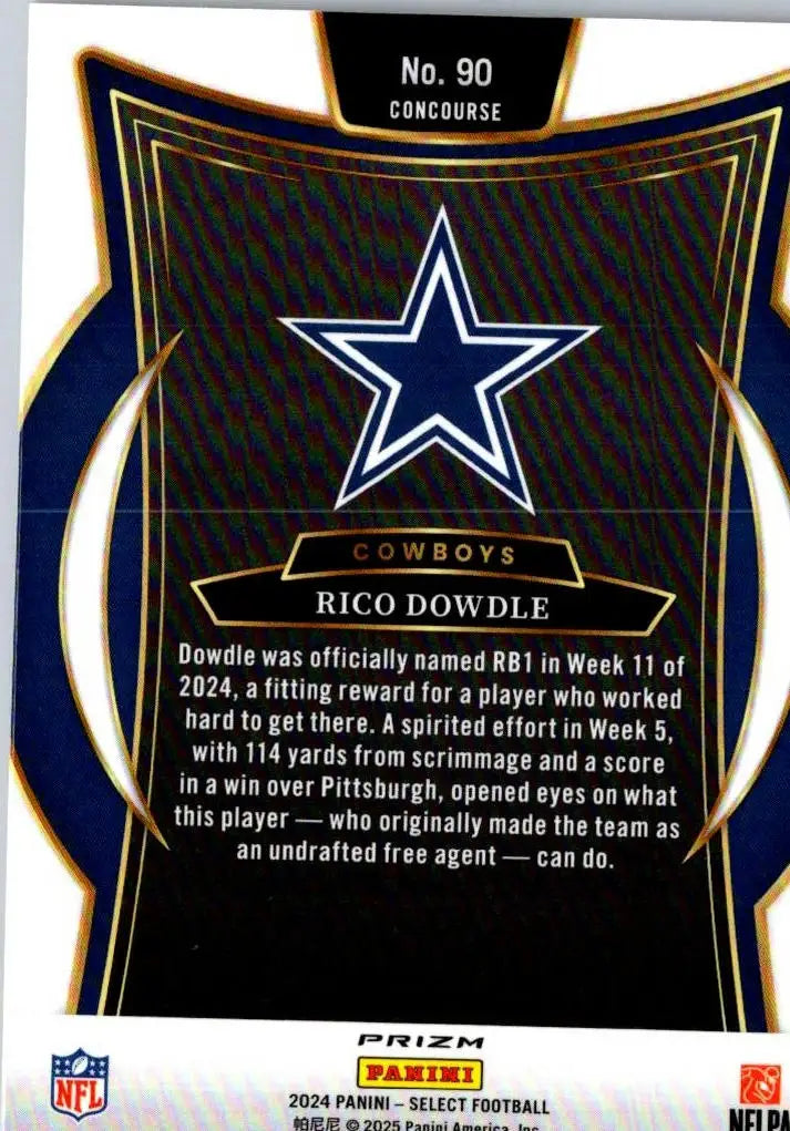 2024 Panini Select #90 Rico Dowdle Red & Yellow Prizm Shock - Football Card Single