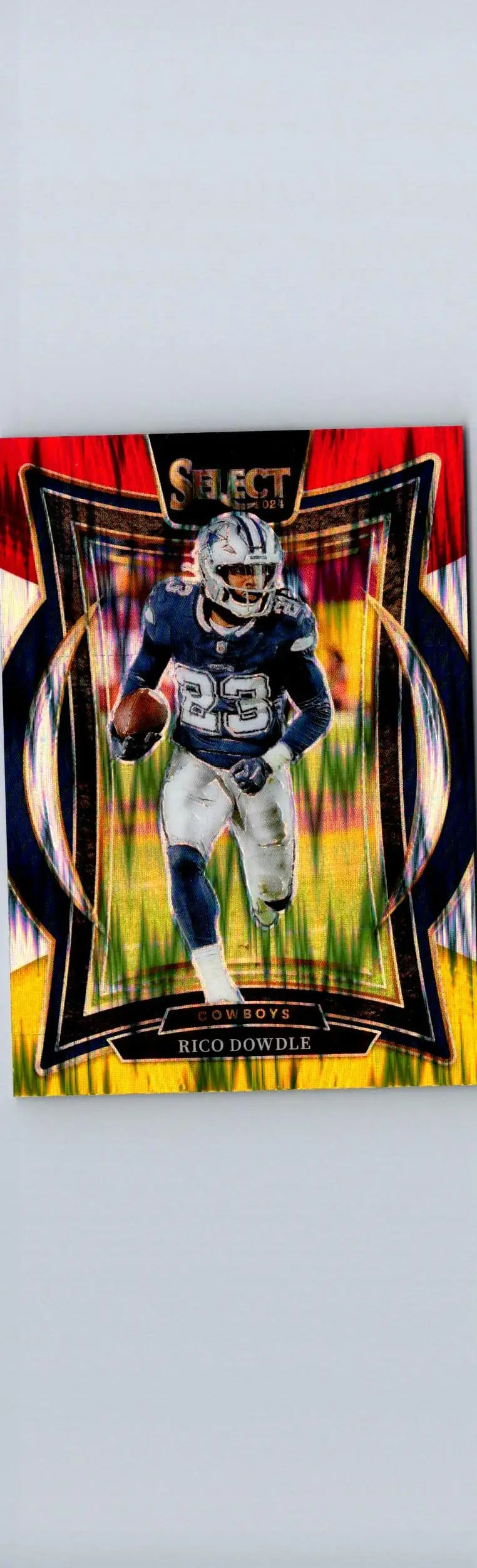 2024 Panini Select #90 Rico Dowdle Red & Yellow Prizm Shock - Football Card Single
