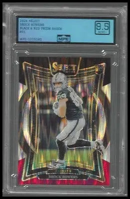 2024 Panini Select Black & Red Prizm Shock #31 Brock Bowers Rookie MPE 9.5 - Football Card Single