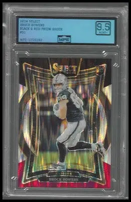 2024 Panini Select Black & Red Prizm Shock #31 Brock Bowers Rookie MPE 9.5 - Football Card Single