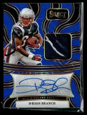 2024 Panini Select Blue Prizm #SM-DBH Deion Branch Signature Memorabilia #/75 - Football Card Single