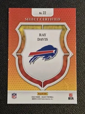 2024 Panini Select - Select Certified Rookies Prizm #22 Ray Davis - Football Card Single