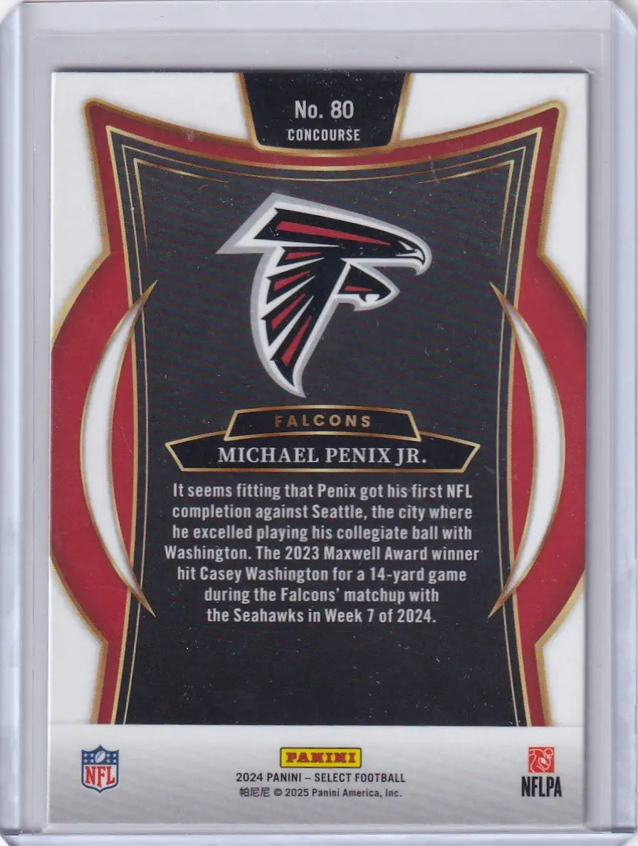2024 Panini Select Concourse #80 Michael Penix Jr. - Atlanta Falcons