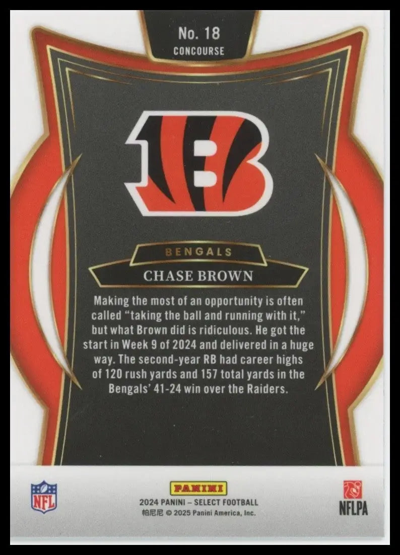 2024 Panini Select - Concourse Chase Brown #18 - Football Card Single