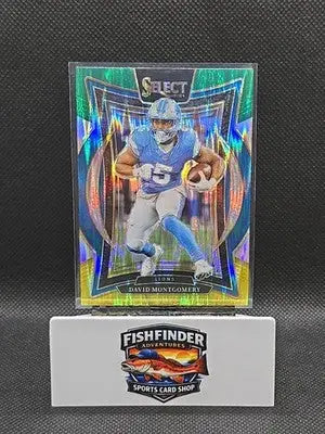 2024 Panini Select - Concourse David Montgomery #45 Green & Yellow Shock Prizm - Football Card Single