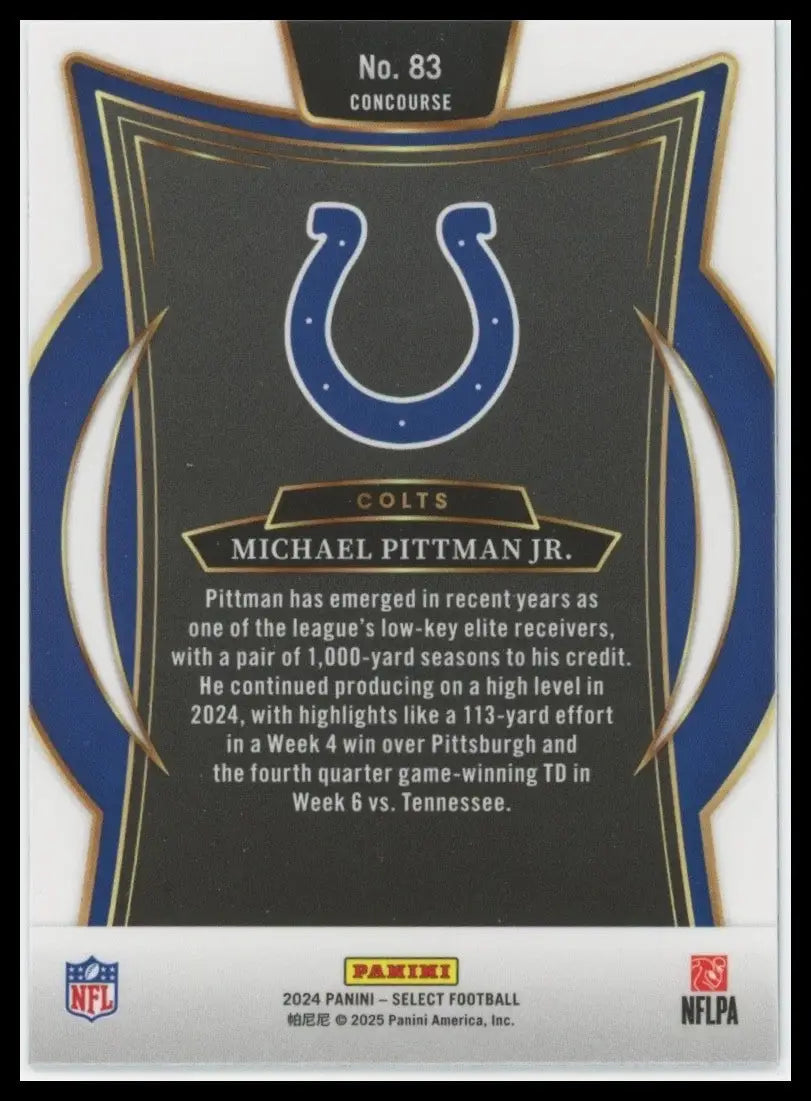 2024 Panini Select - Concourse Michael Pittman Jr. #83 - Football Card Single