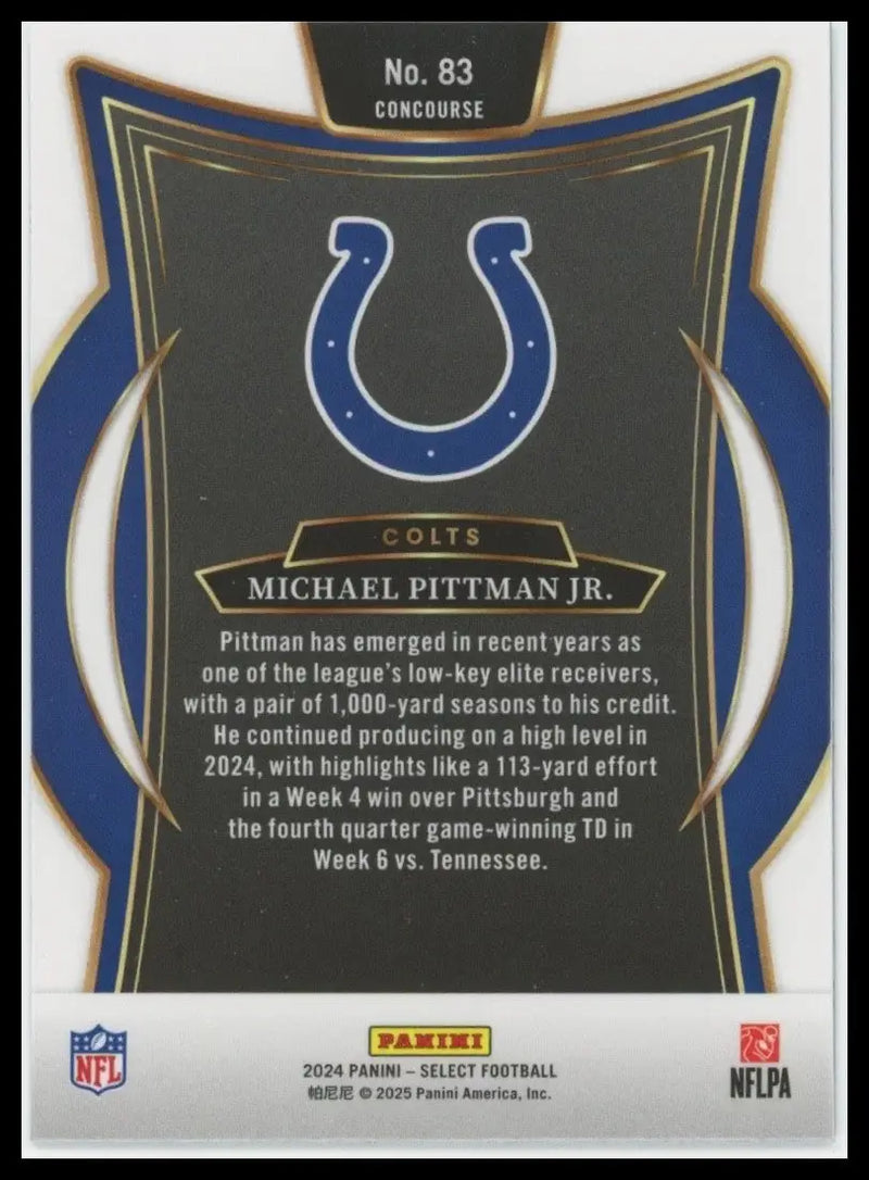 2024 Panini Select - Concourse Michael Pittman Jr. #83 - Football Card Single