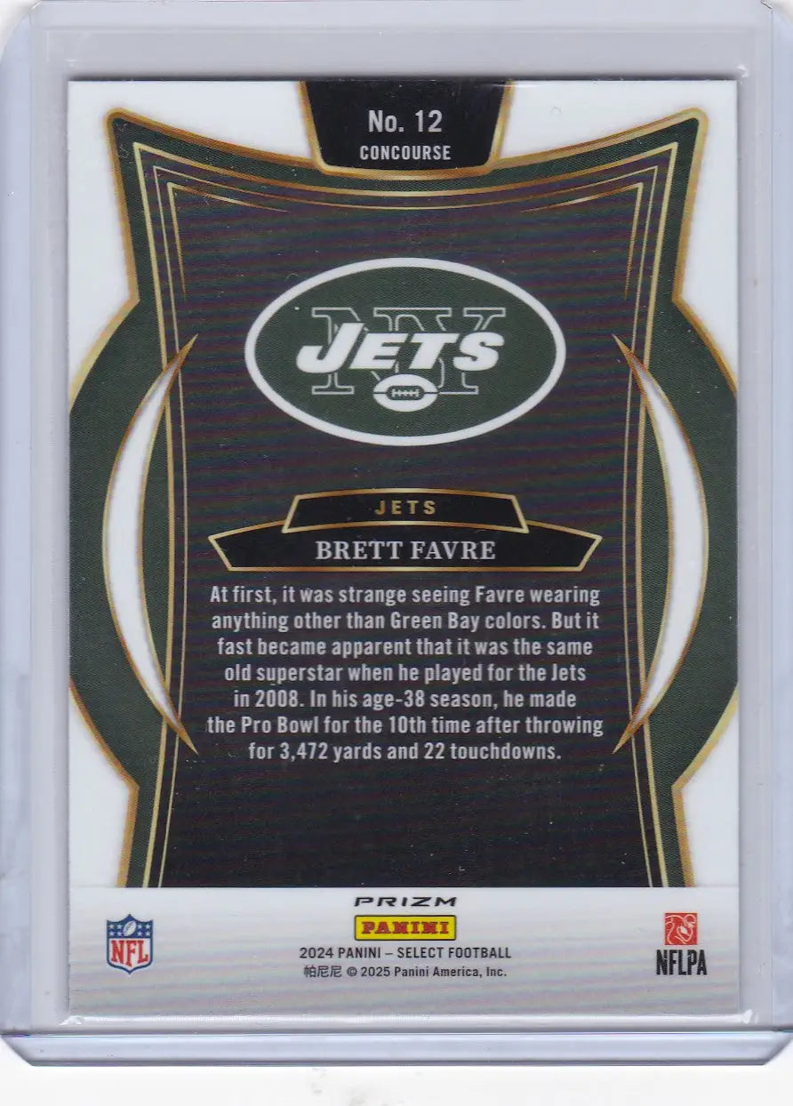 2024 Panini Select Concourse Red & Blue Shock #12 Brett Favre - Jets